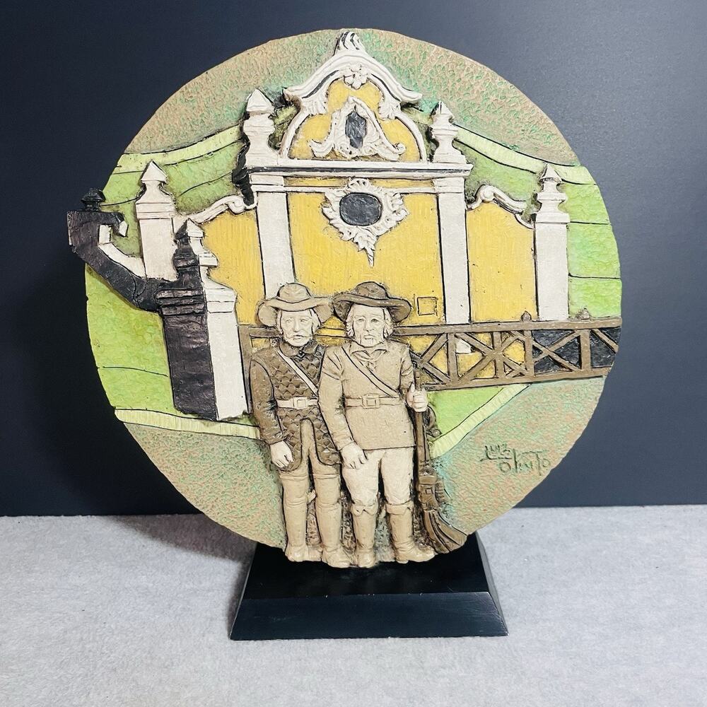 Luiz Olinto Terra Cotta Large Sculpture on Pedestal Signed by Artist
